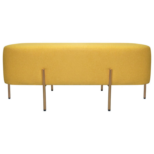 Pouf Poggiapiedi 97x39x40 cm in Tessuto Kate Giallo