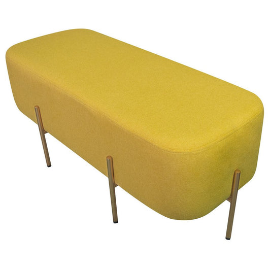 Pouf Poggiapiedi 97x39x40 cm in Tessuto Kate Giallo