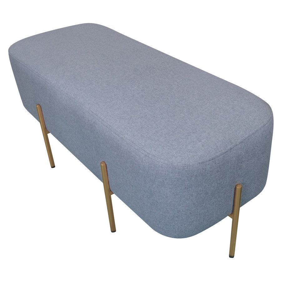 Pouf Poggiapiedi 97x39x40 cm in Tessuto Kate Grigio Scuro