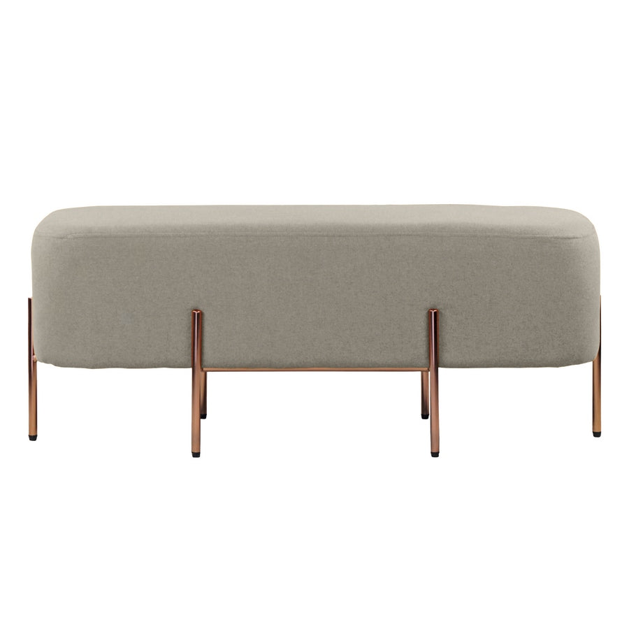 Pouf poggiapiedi Kate rettangolare in tessuto grigio scuro