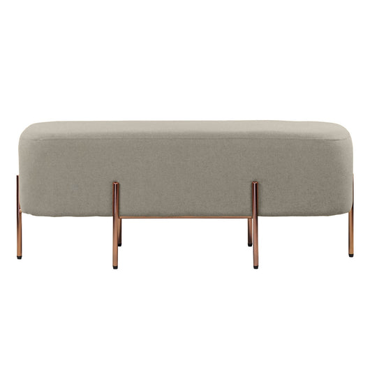 Pouf poggiapiedi Kate rettangolare in tessuto grigio scuro