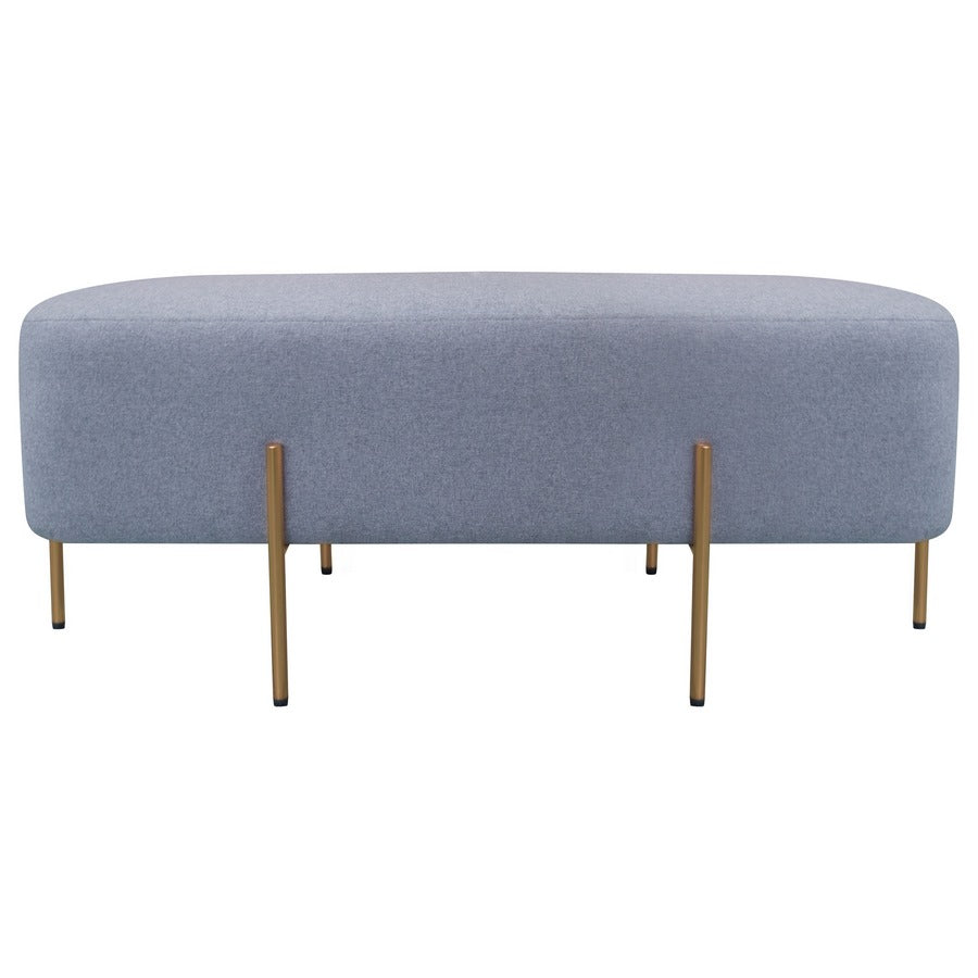 Pouf Poggiapiedi 97x39x40 cm in Tessuto Kate Grigio Scuro