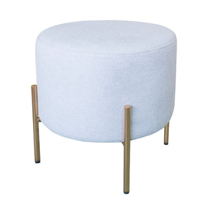 Pouf Poggiapiedi ⌀40 cm in Tessuto Kate Grigio