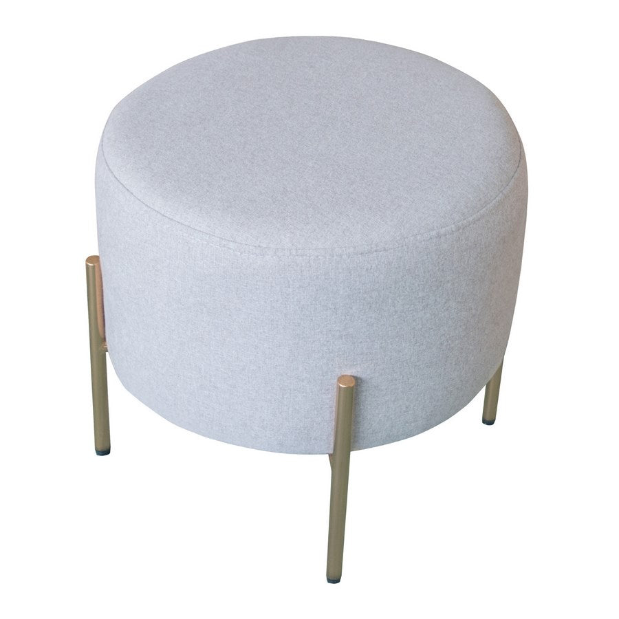 Pouf Poggiapiedi ⌀40 cm in Tessuto Kate Beige