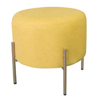 Pouf Poggiapiedi ⌀40 cm in Tessuto Kate Giallo