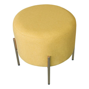 Pouf Poggiapiedi ⌀40 cm in Tessuto Kate Giallo