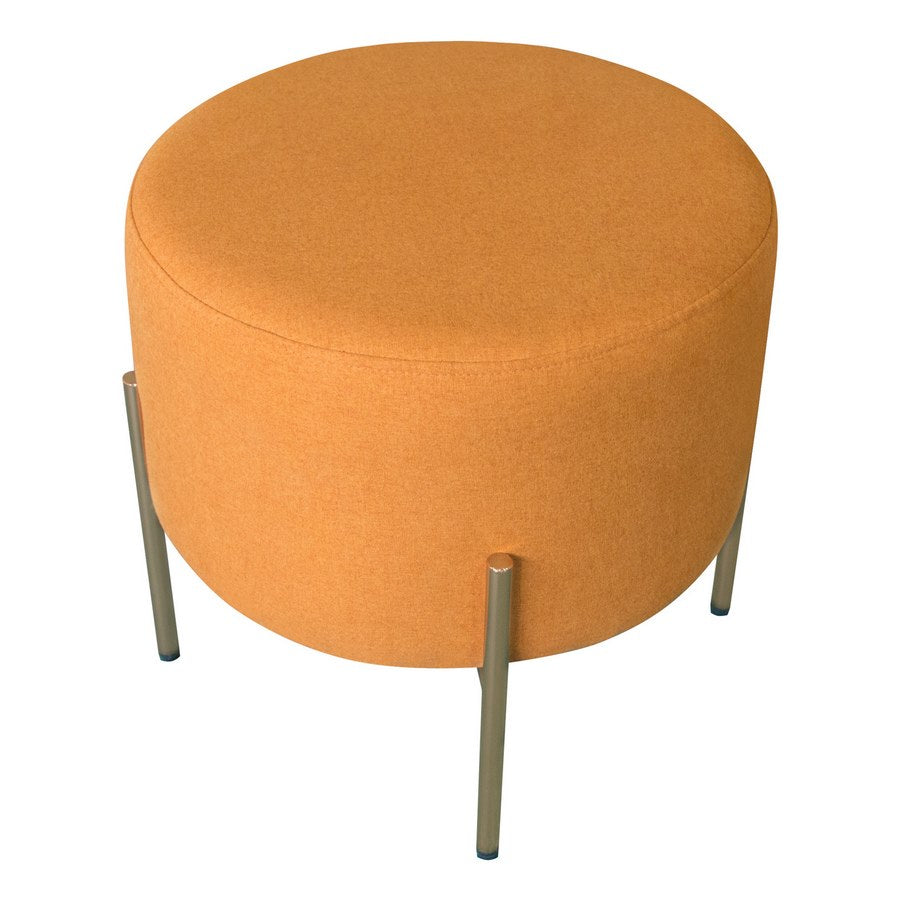 Pouf Poggiapiedi ⌀40 cm in Tessuto Kate Arancio