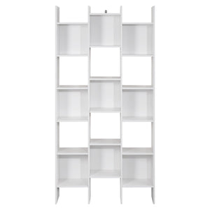 Libreria 15 Ripiani 96x24,8x192 cm in Legno MDF Bianco