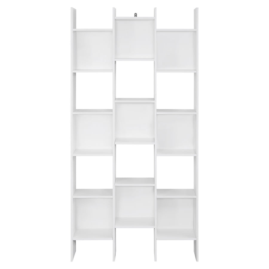 Libreria 15 Ripiani 96x24,8x192 cm in Legno MDF Bianco