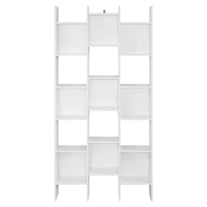 Libreria 15 Ripiani 96x24,8x192 cm in Legno MDF Bianco