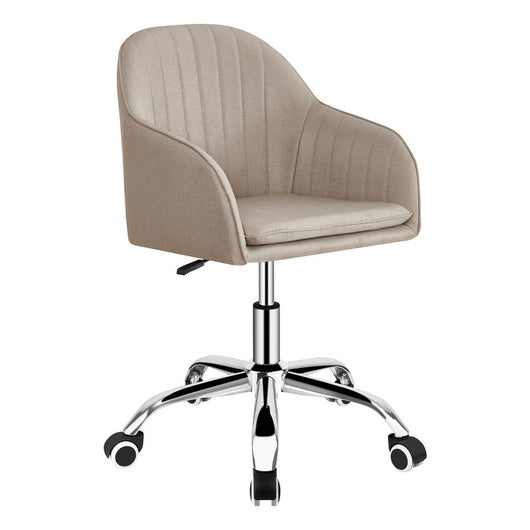 Poltroncina ergonomica da scrivania Ann in lino grigio