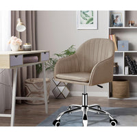 Poltroncina ergonomica da scrivania Ann in lino grigio