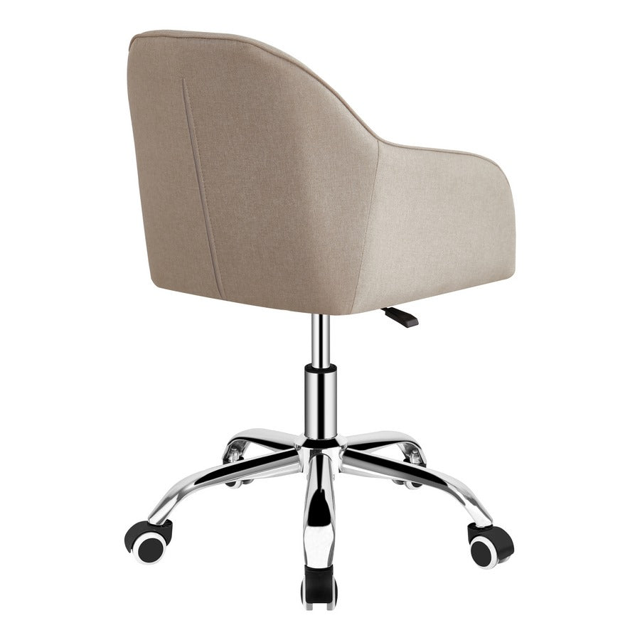 Poltroncina ergonomica da scrivania Ann in lino grigio