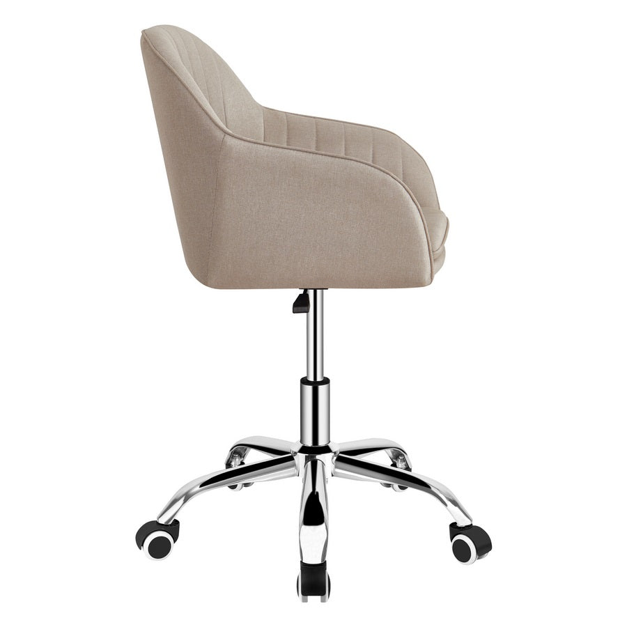 Poltroncina ergonomica da scrivania Ann in lino grigio