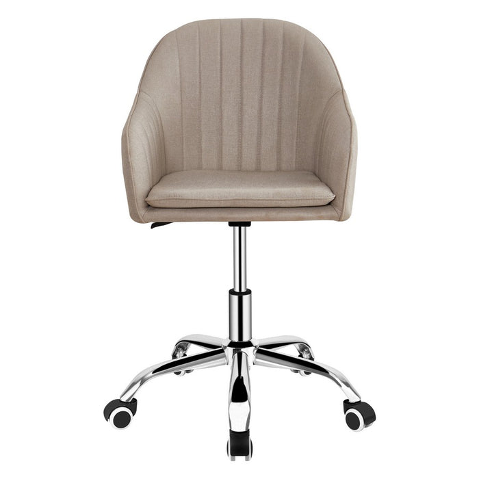 Poltroncina ergonomica da scrivania Ann in lino grigio