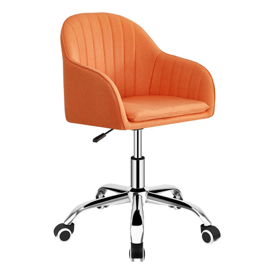 Poltroncina ergonomica da scrivania Ann in lino arancione