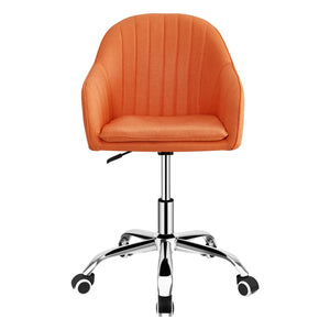 Poltroncina ergonomica da scrivania Ann in lino arancione