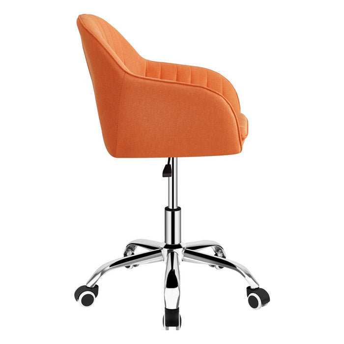 Poltroncina ergonomica da scrivania Ann in lino arancione