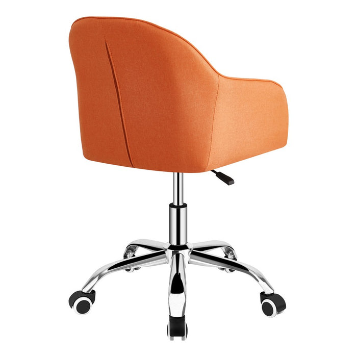 Poltroncina ergonomica da scrivania Ann in lino arancione