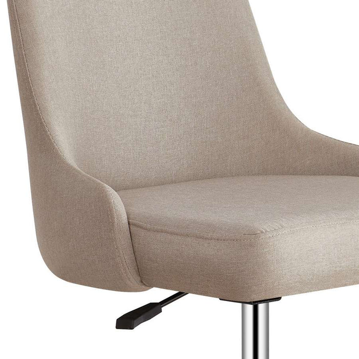 Poltroncina girevole Abby in lino colore grigio