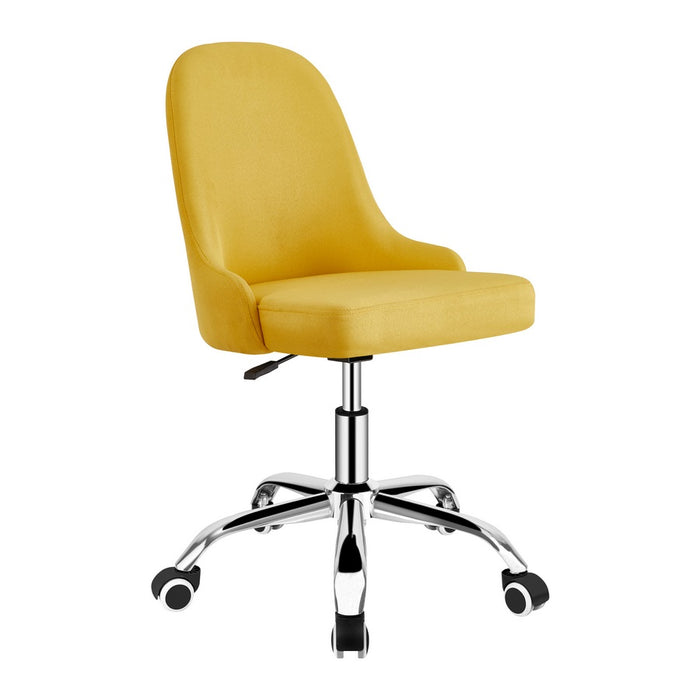 Poltroncina girevole Abby in lino colore giallo