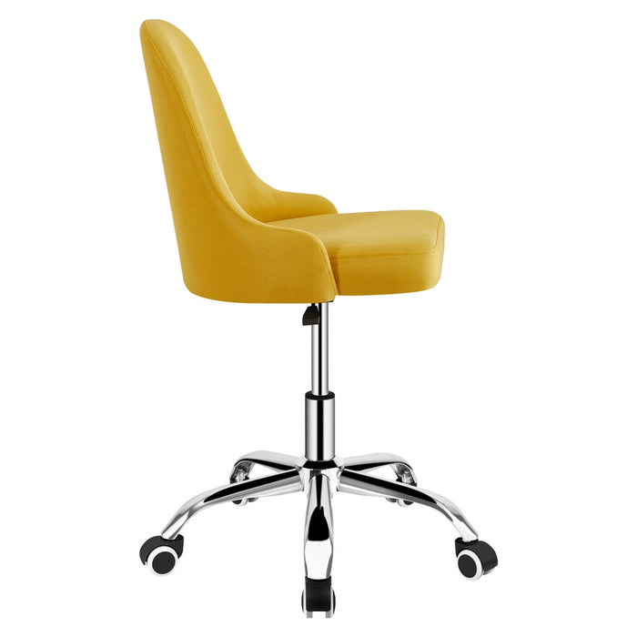 Poltroncina girevole Abby in lino colore giallo