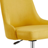 Poltroncina girevole Abby in lino colore giallo