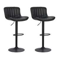 Set 2 Sgabelli alti da Bar 55x51x90/110 cm in Similpelle Nero