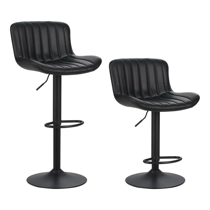 Set 2 Sgabelli alti da Bar 55x51x90/110 cm in Similpelle Nero