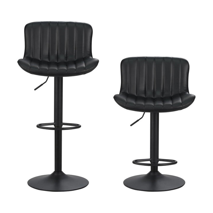 Set 2 Sgabelli alti da Bar 55x51x90/110 cm in Similpelle Nero