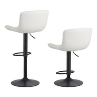 Set 2 Sgabelli alti da Bar 55x51x90/110 cm in Similpelle Bianco