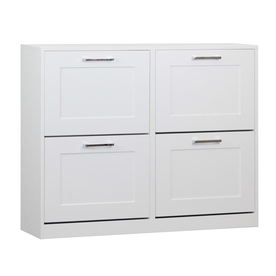 Scarpiera 4 ante in legno bianco Ginevra 105x82x24 cm