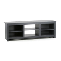 Mobile TV moderno in legno grigio scuro con 6 vani 180x42x60 cm