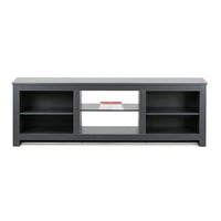 Mobile TV moderno in legno grigio scuro con 6 vani 180x42x60 cm