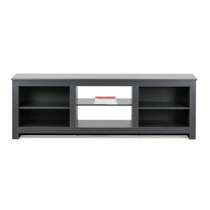 Mobile TV moderno in legno grigio scuro con 6 vani 180x42x60 cm