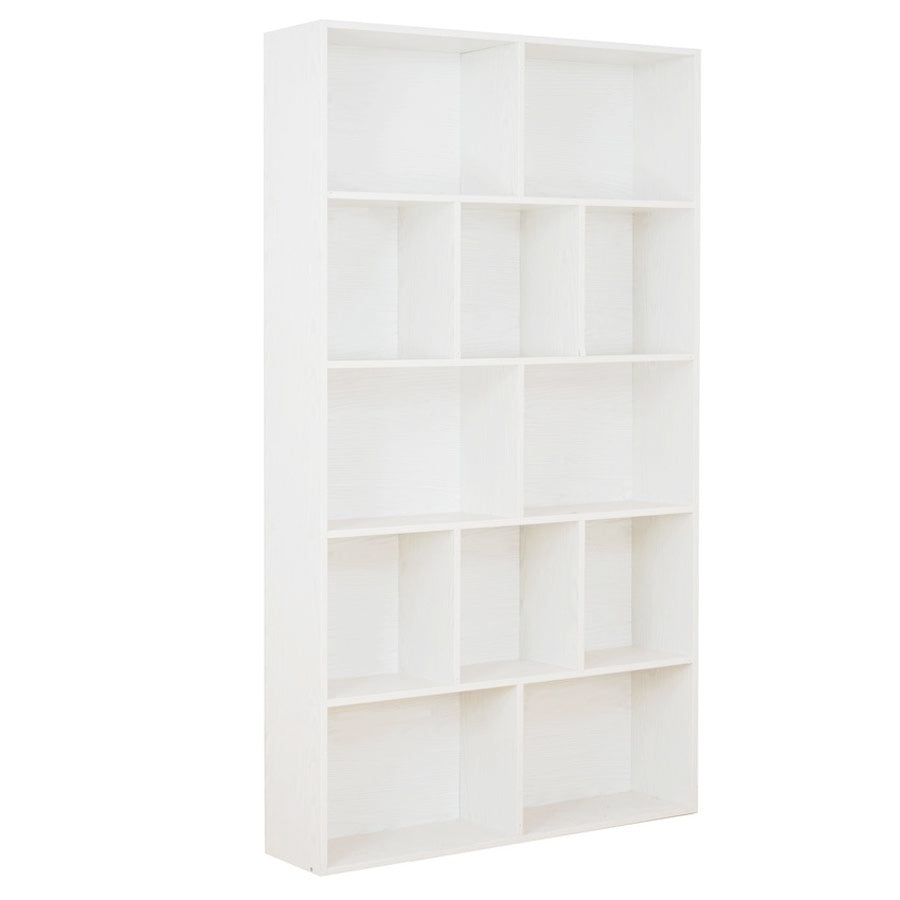 Mobile libreria moderno con 12 ripiani bianco opaco