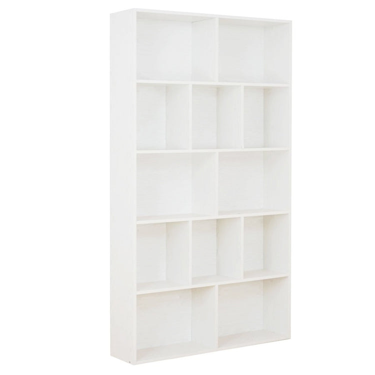 Mobile libreria moderno con 12 ripiani bianco opaco