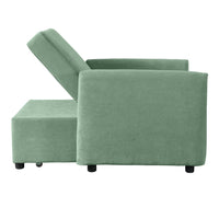 Pouf poltona letto Oulida in tessuto verde acqua con braccioli 95x107x87 cm