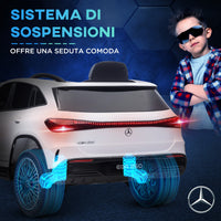 Macchina Elettrica per Bambini 12V con Licenza Mercedes EQA 250 Bianca