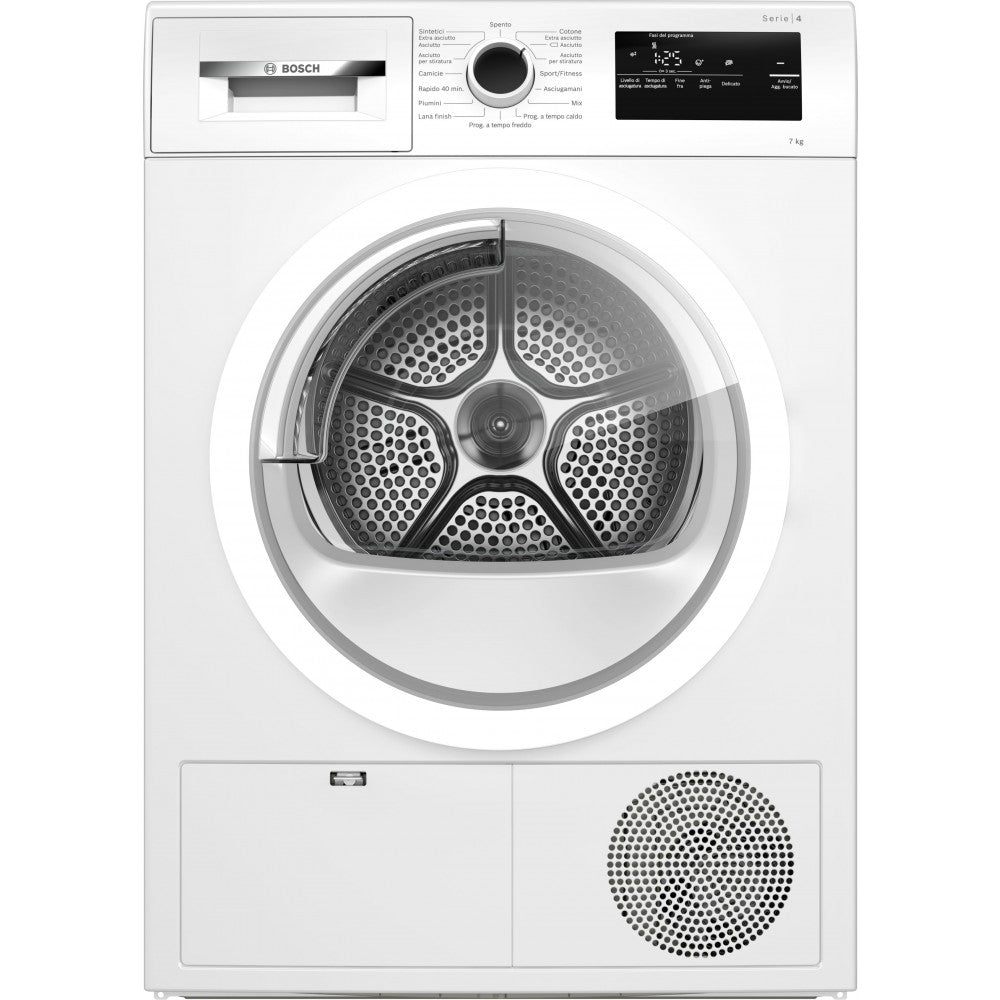 Asciugatrice a Pompa di Calore 7 Kg Bosch Serie 4 WTH85V07II (A84,2xL59,8xP61,3) EASYCLEAN Classe A++