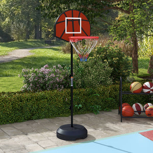 Canestro Basket con Bersaglio Freccette 2 in 1 38,5x48,5x179 cm in Acciaio e PE Nero e Marrone