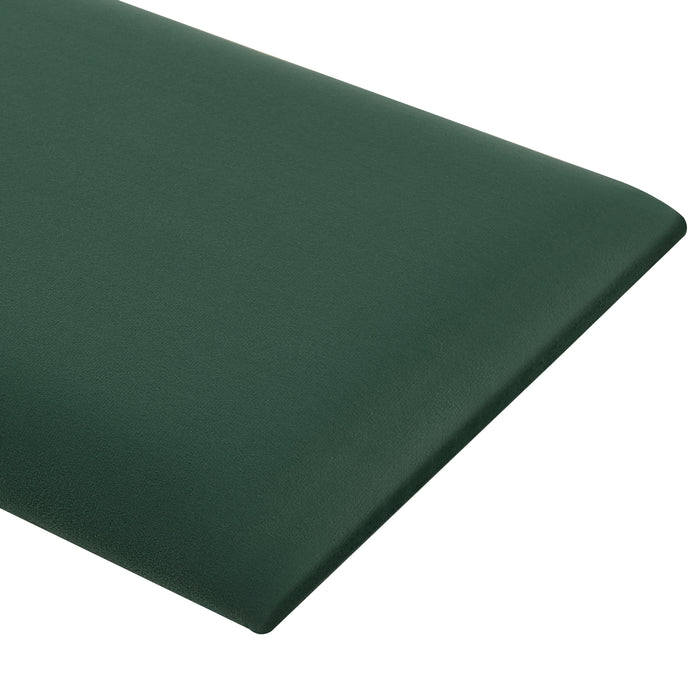 Set Carpino di 4 Pannelli Murali Imbottiti Rivestiti in Tessuto Velluto Verde Scuro 30x30 cm [neu.haus]