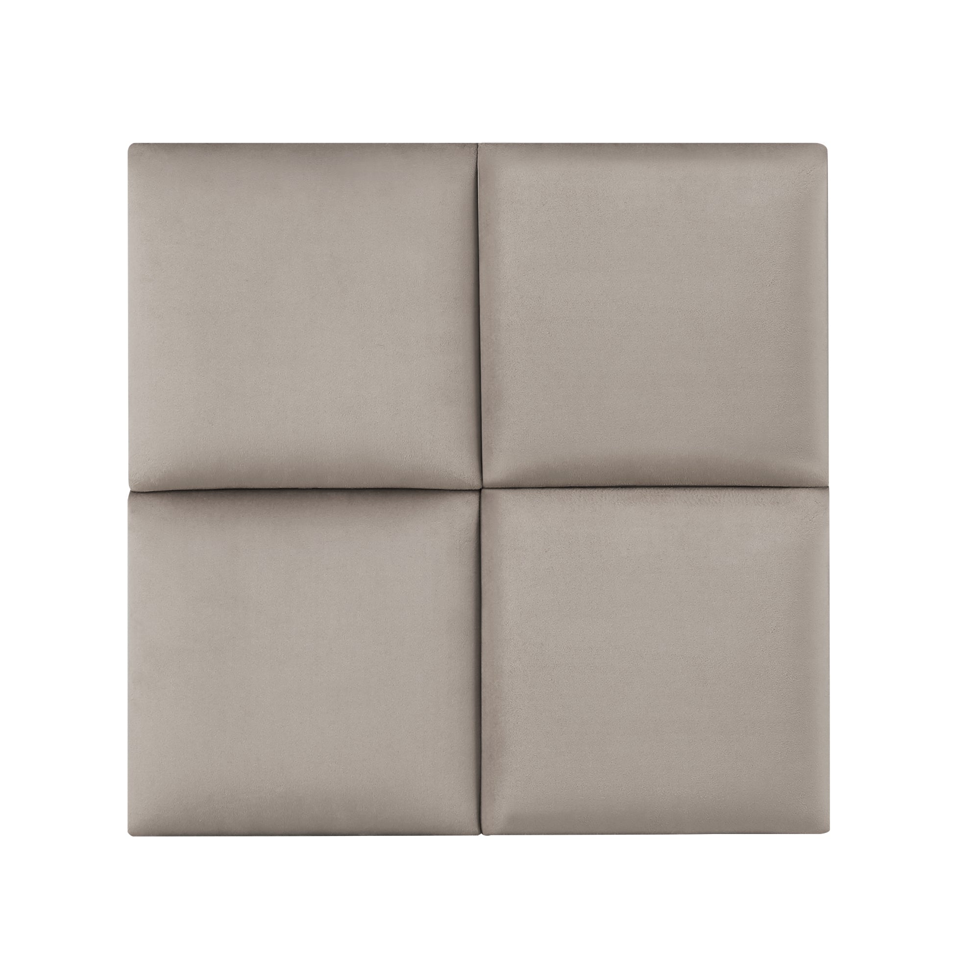 Set Carpino di 4 Pannelli Murali Imbottiti Rivestiti in Tessuto Velluto Grigio Chiaro 30x30 cm [neu.haus]