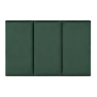 Set Carpino di 3 Pannelli Murali Imbottiti Rivestiti in Tessuto Velluto Verde Scuro 60x30 cm [neu.haus]