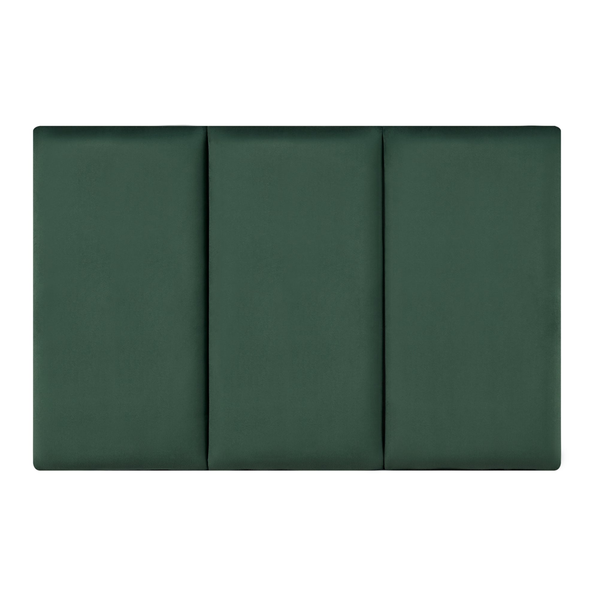 Set Carpino di 3 Pannelli Murali Imbottiti Rivestiti in Tessuto Velluto Verde Scuro 60x30 cm [neu.haus]