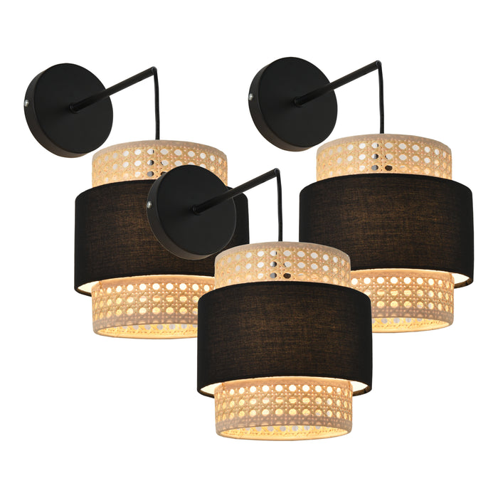 Set di 3 Lampade da Parete Southampton Applique per Interni - Beige /Nero lux.pro