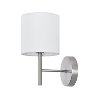 Set Winsford di 2 Applique per Interni Paralume Cilindrico in Tessuto Bianco lux.pro