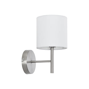 Set Winsford di 2 Applique per Interni Paralume Cilindrico in Tessuto Bianco lux.pro