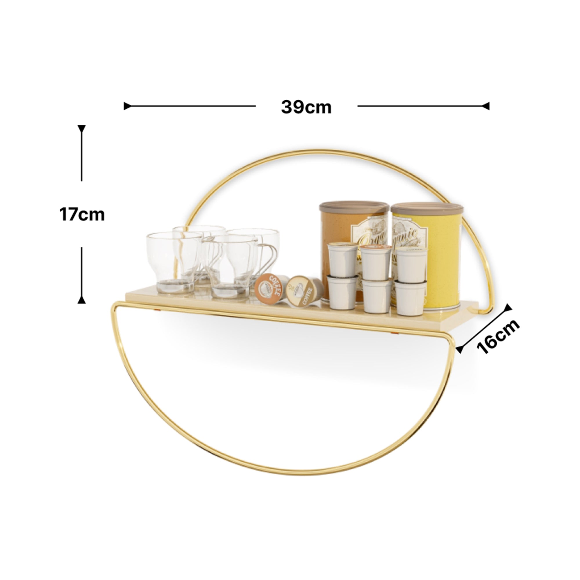 Mensola da Parete Mynämäki con Arco Capovolto Portasalviette [en.casa]