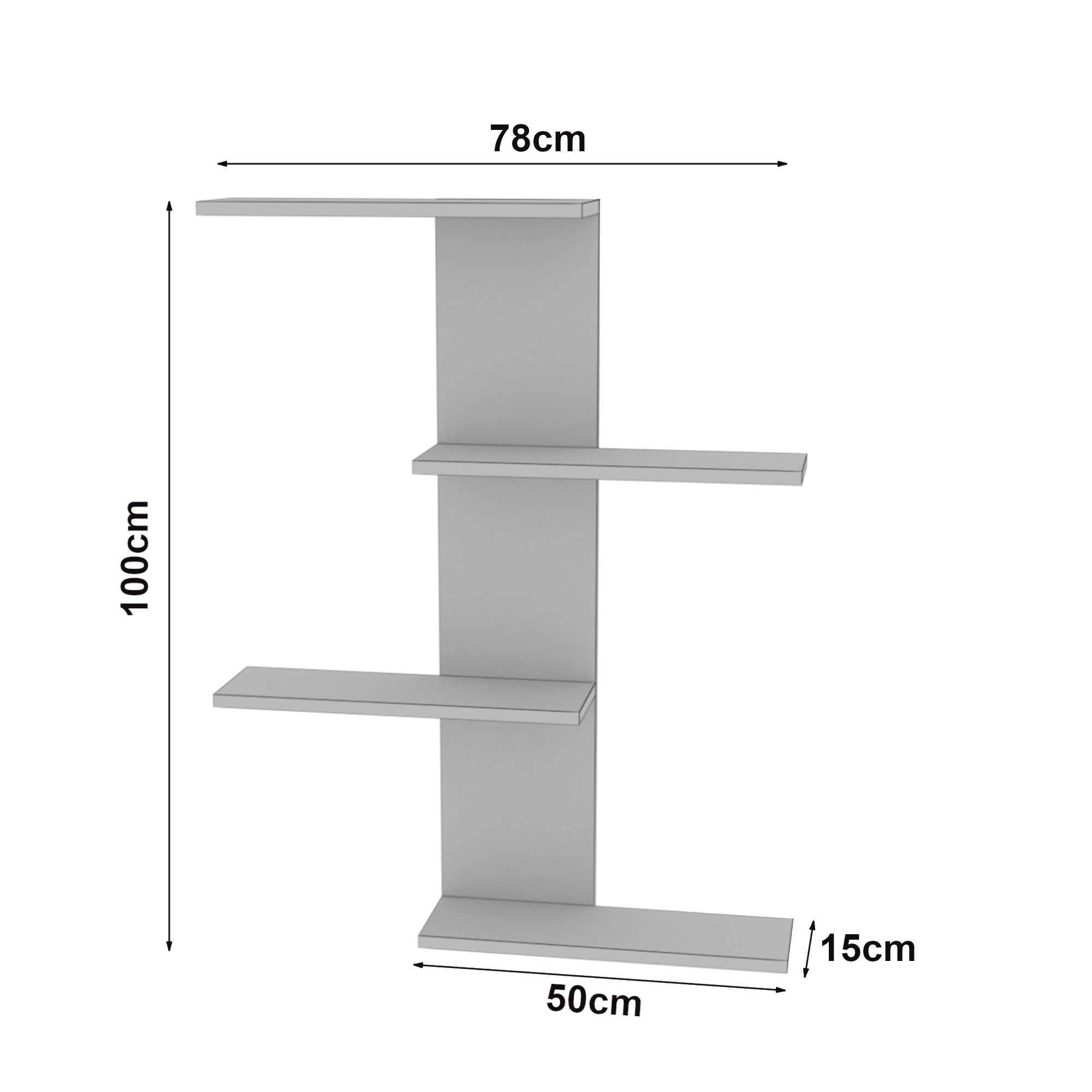 Scaffale da Parete Hammerfest con Ripiani a Scaletta 78 x 17 x 100 cm Bianco [en.casa]